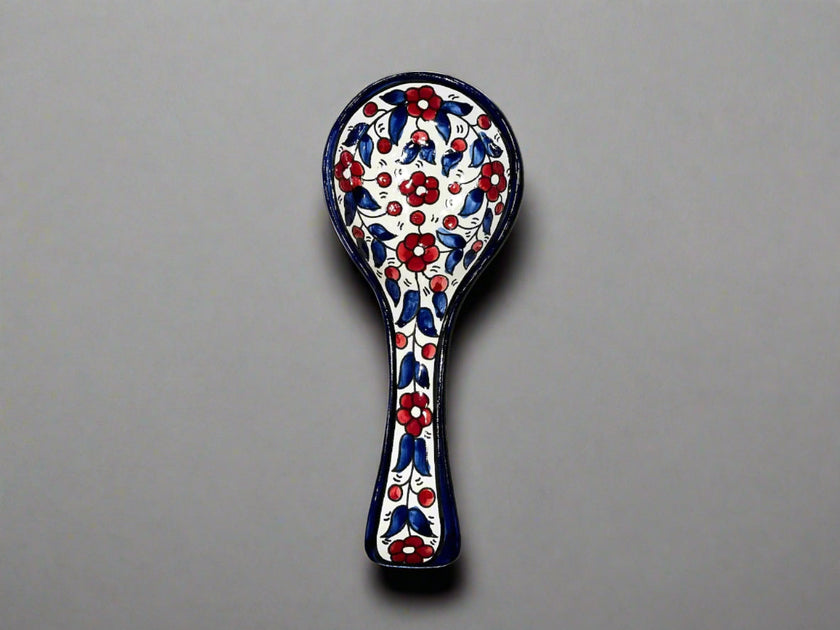 Handcrafted Ceramic Spoon Rest – Wide Mouth Size | Multiple Patterns