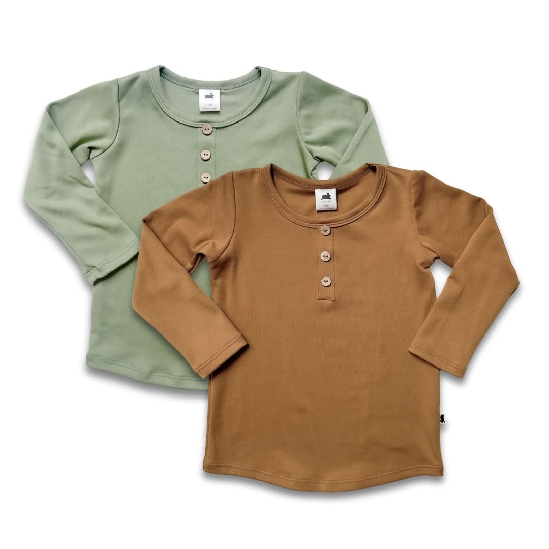 Baby/Kids' Bamboo Long Sleeve Henley | Sage