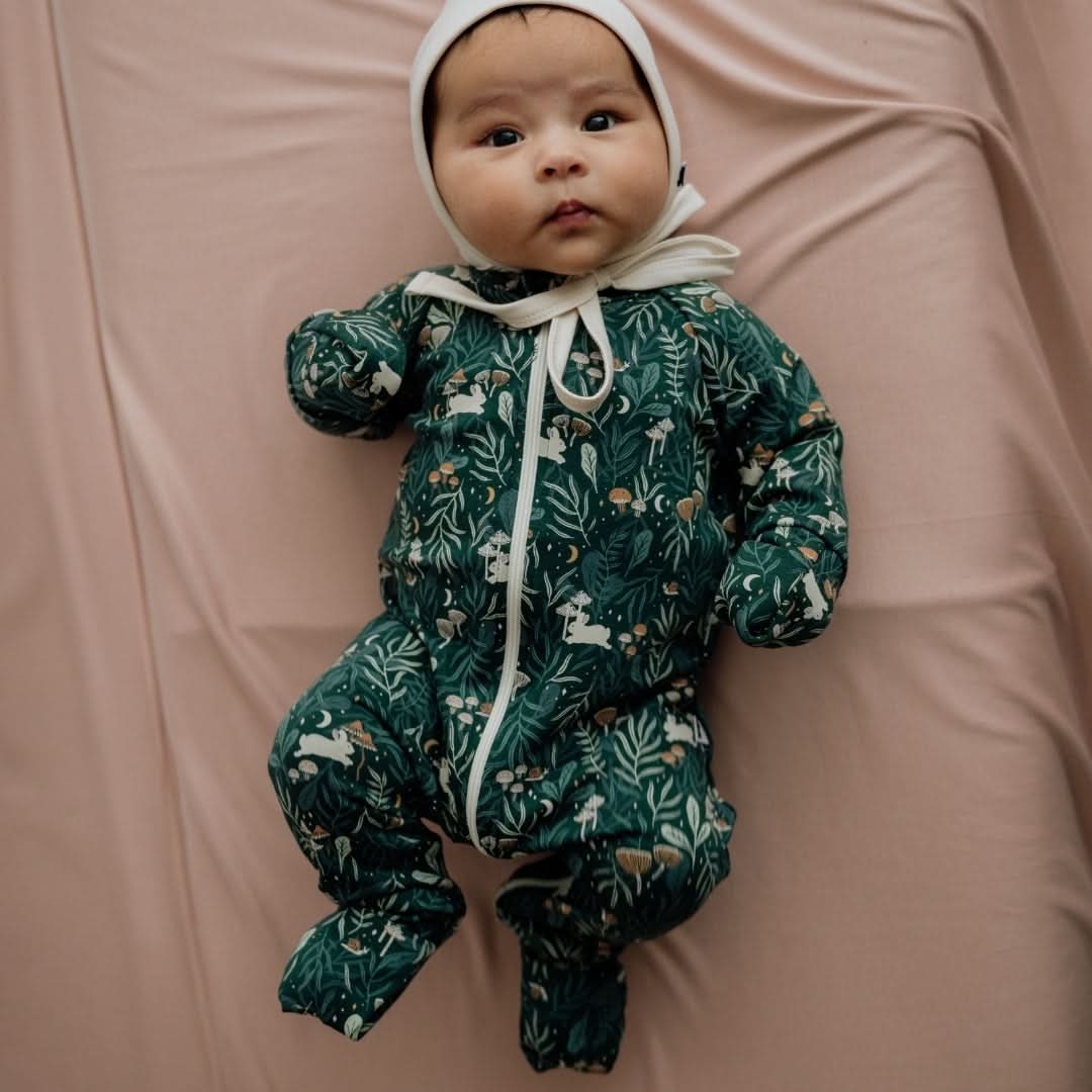 Bamboo Baby Zipper Footed Onesie | Night Sky
