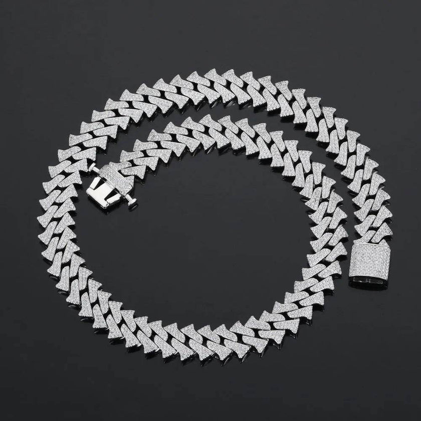 14mm Men's Hip Hop Zircon Thorns Cuban Link Chain