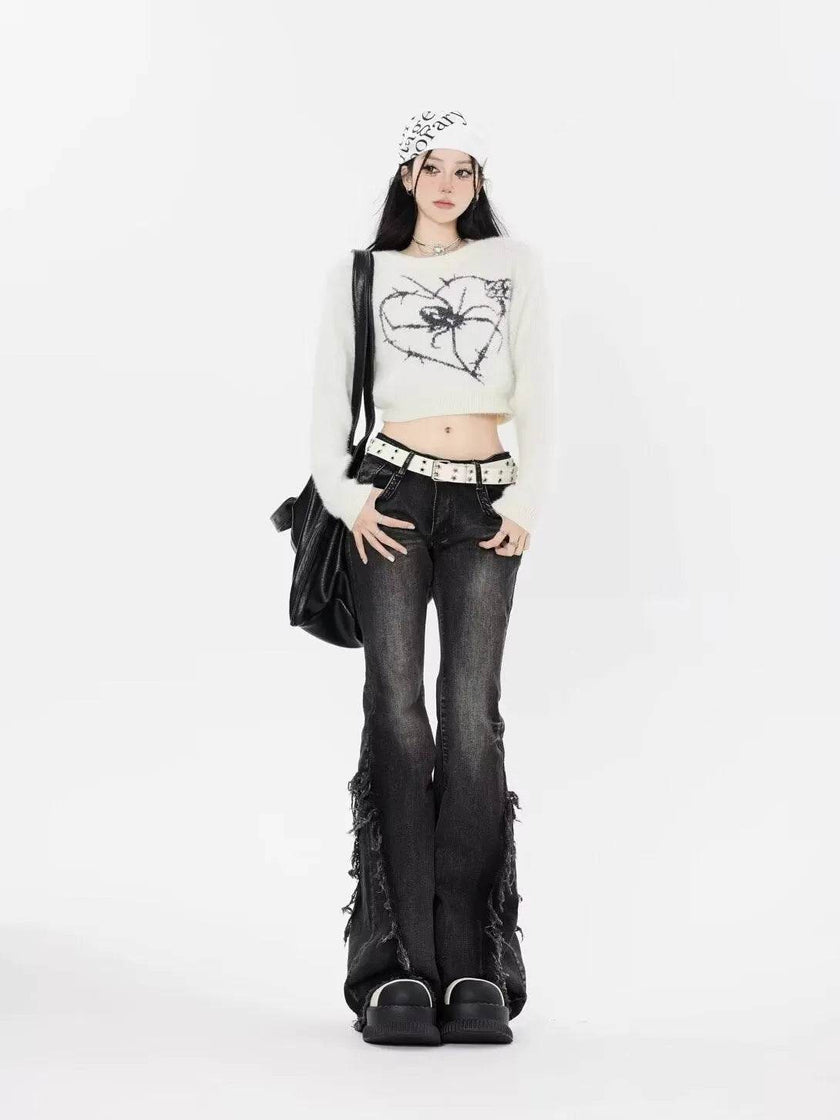 Fashion American Slightly Flared Baggy Jeans Pant Women