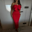Fashion Bowknot Tube Top Evening Dress Women