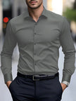 Men's Slim Fit Long Sleeve Business Dress Shirt – 12 Colors, S–3XL | Canada & USA