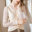 Summer Women Temperament  Work Office lace blouse top