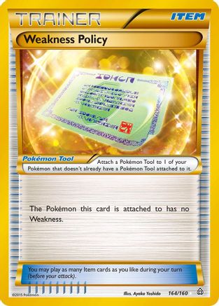 Weakness Policy (164 Secret Rare)/160 - XY  Primal Clash Holofoil