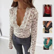 Flowers Lace Long Sleeve Top Y2K Fashion Slim Bottoming Crop Top for Women Casual Lace Top for Women
