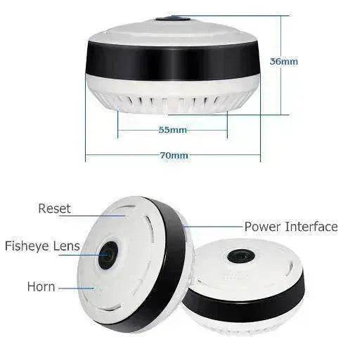 960P HD WiFi IP Camera, 360° Panoramic Fish Eyes Lens