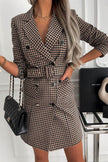 Fashion Printing Plaid mini  Blazer Dress Women