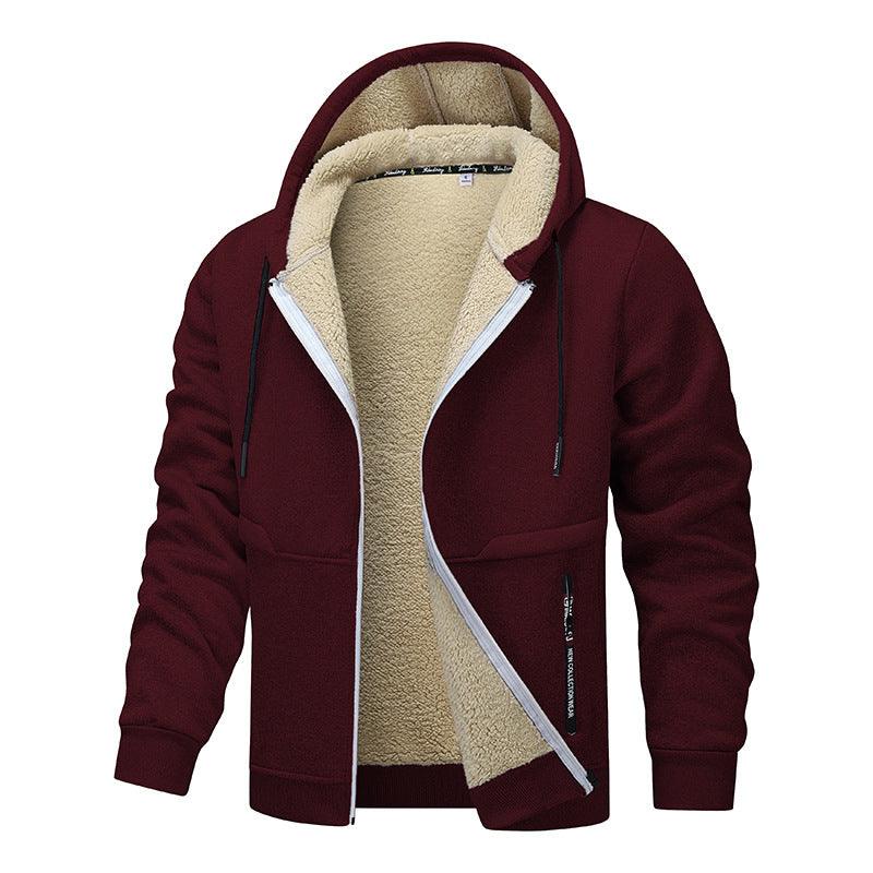 Lambswool Coat – Men’s Warm Polyester Winter Coat in Solid Colors