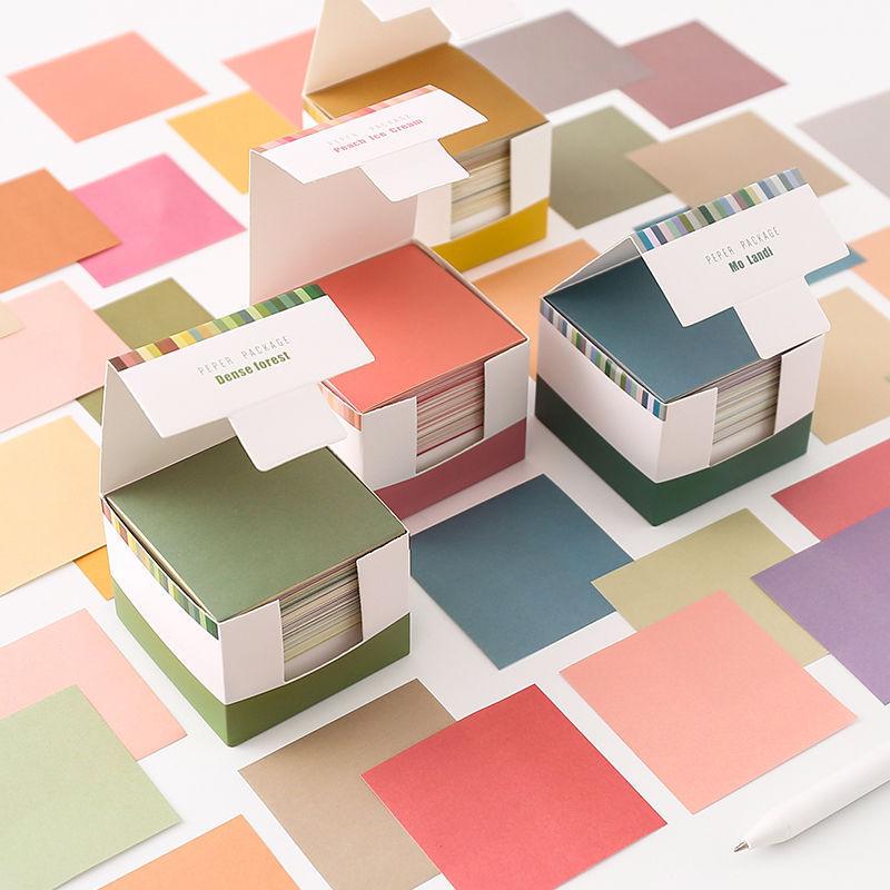 Aesthetic Sticky Notes Set – 150-Sheet Kraft Paper Memo Pads in 25 Solid Colors