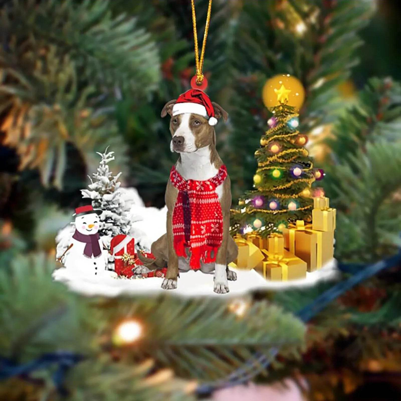 Christmas Family Puppies Decorate Trees With Lights