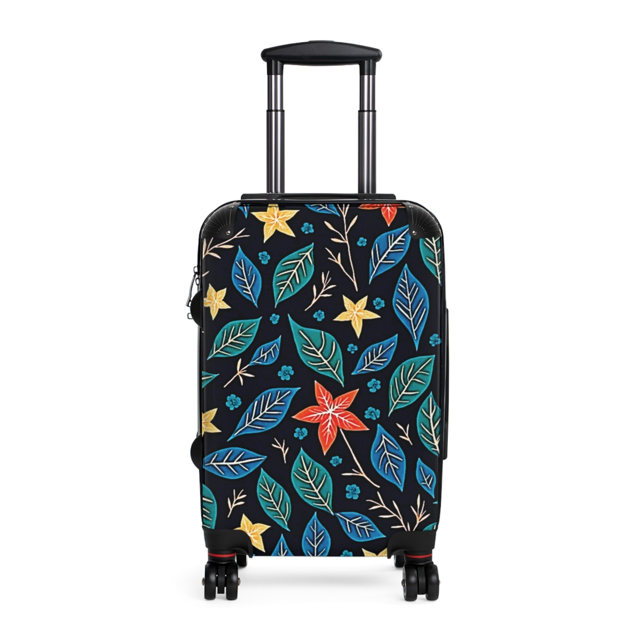 Floral Leaves Carry-On Suitcase – Colorful Tropical Travel Luggage