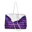 Purple Brick Pattern Weekender Bag | Gradient Brick, Large Tote Bag