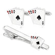 Men's Poker Cufflinks & Tie Clip Set – Alloy Business Shirt Cufflinks | Canada & USA