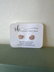 Standout Boutique Pink Heart Gold Stud Earrings