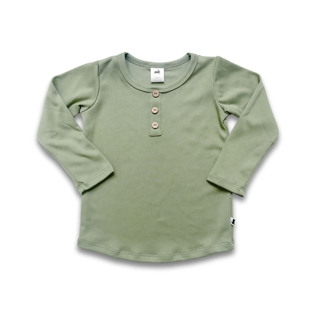 Baby/Kids' Bamboo Long Sleeve Henley | Sage