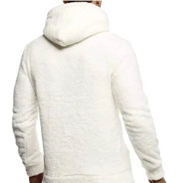 Autumn Winter Drawstring Fleece Hoodie Pullover for men