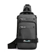 Men's Multifunction Nylon Backpack Crossbody Shoulder Bag with USB Charging Port