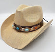 Summer Outdoor Ethnic Style Felt and Straw Cowboy Hat