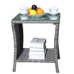 Outdoor Patio Furniture 1 Coffee Table With Clear Tempered Glass