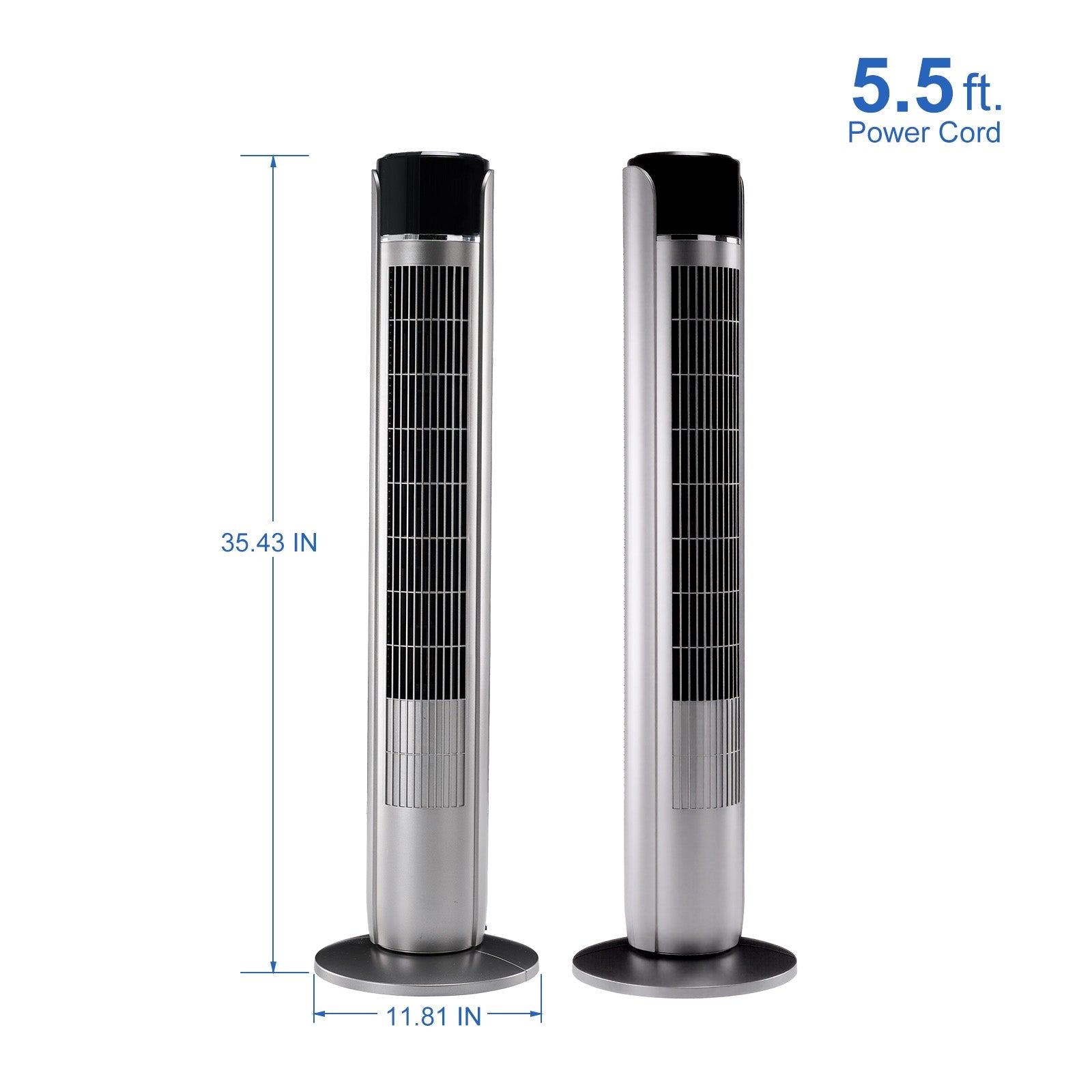 Standing Tower Fan 35-Inch – 5-Speed Remote Control, 12H Timer & 60° Oscillation