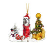 Christmas Family Puppies Decorate Trees With Lights