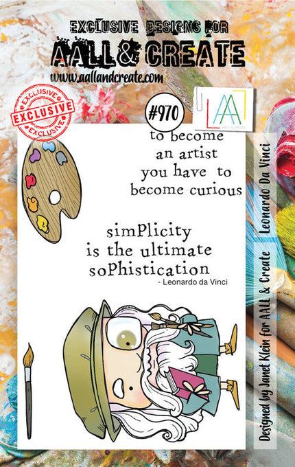 AALL and Create #970 - A7 Stamp Set - Leonardo Da Vinci