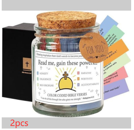 Bible Verses In A Jar – 90 Scripture Cards Glass Jar (Colours A, B, C)