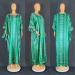 Middle East Striped Loose Robe African Dubai Arabic Satin Hot Drilling Stitching Abaya Buba Dress