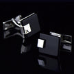 Men's Black Agate Cufflinks – 18mm Square Business French Cufflinks | Canada & USA