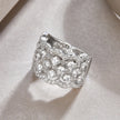 Lace Snowflake Moissanite Ring – S925 Silver, GRA Certified | Platinum, Gold & Rose Gold