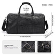 Luxury Retro Embossed Leather Duffle Bag with Shoe Compartment