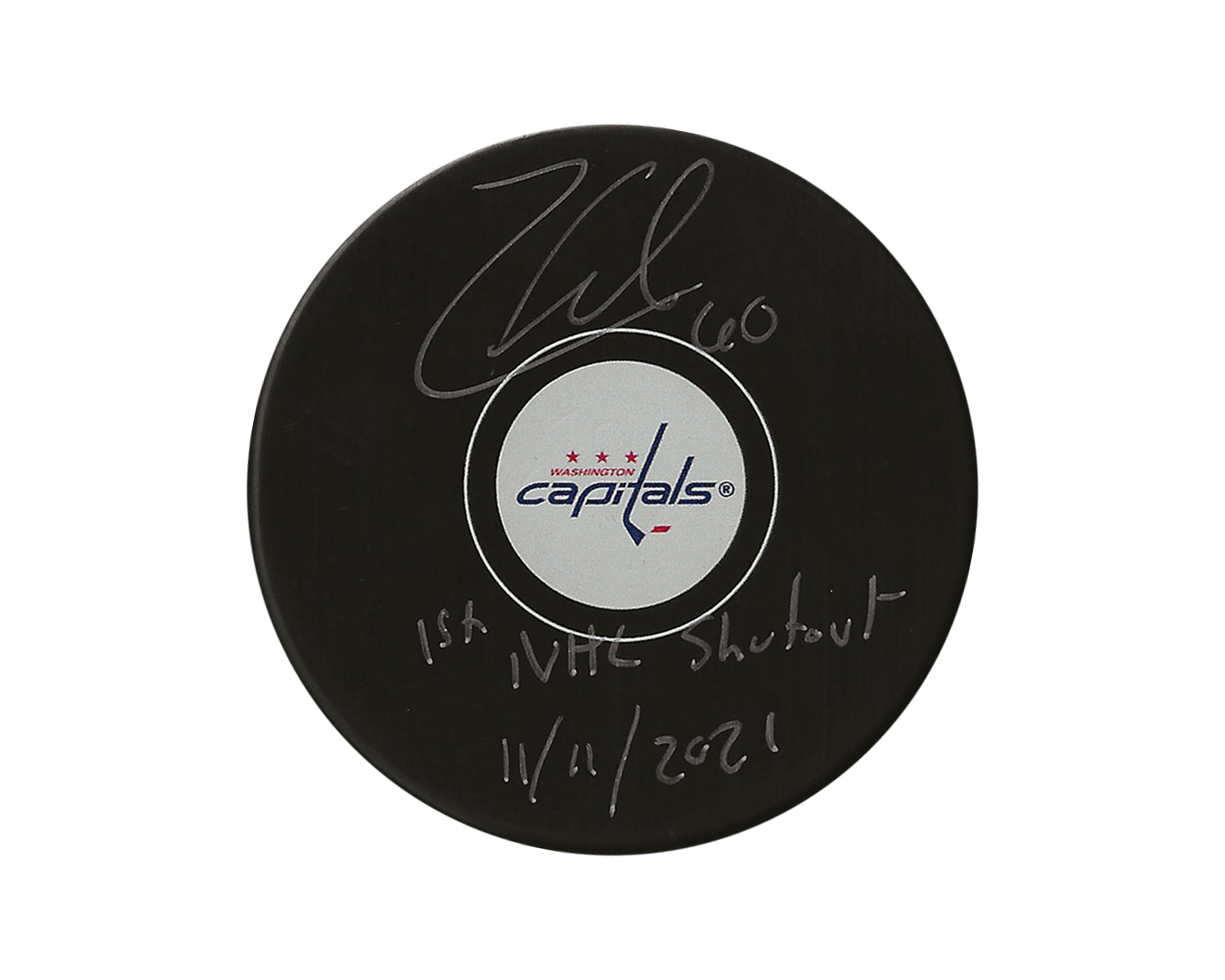 Zach Fucale Autographed Washington Capitals Autograph Model Puck Inscribed 