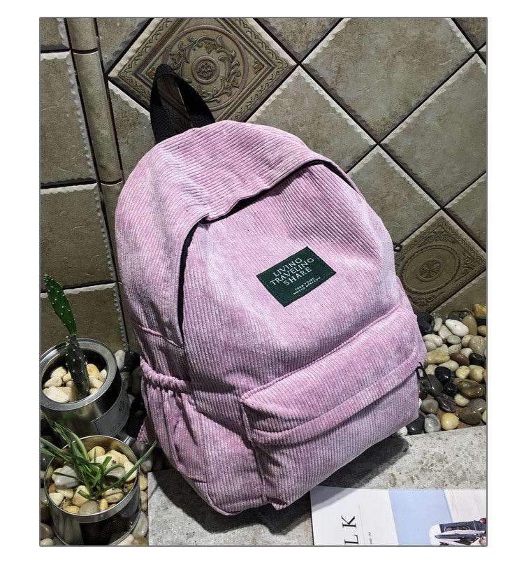 Mini School Bag Corduroy Small Canvas Backpack
