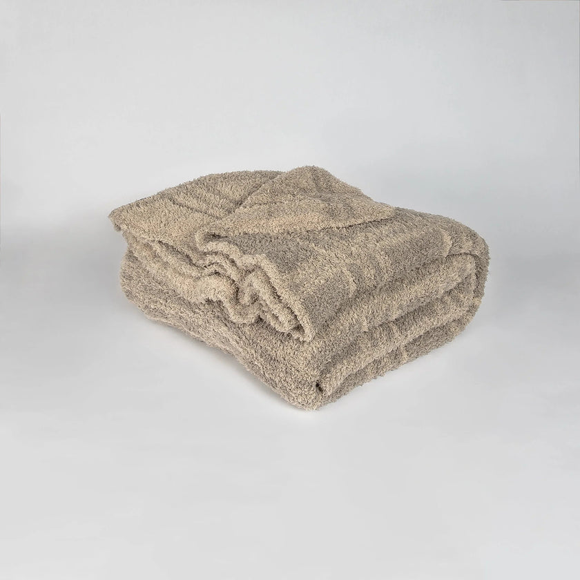 Pure Cashmere and Roasted Cashew Plaid Print Extended Throw