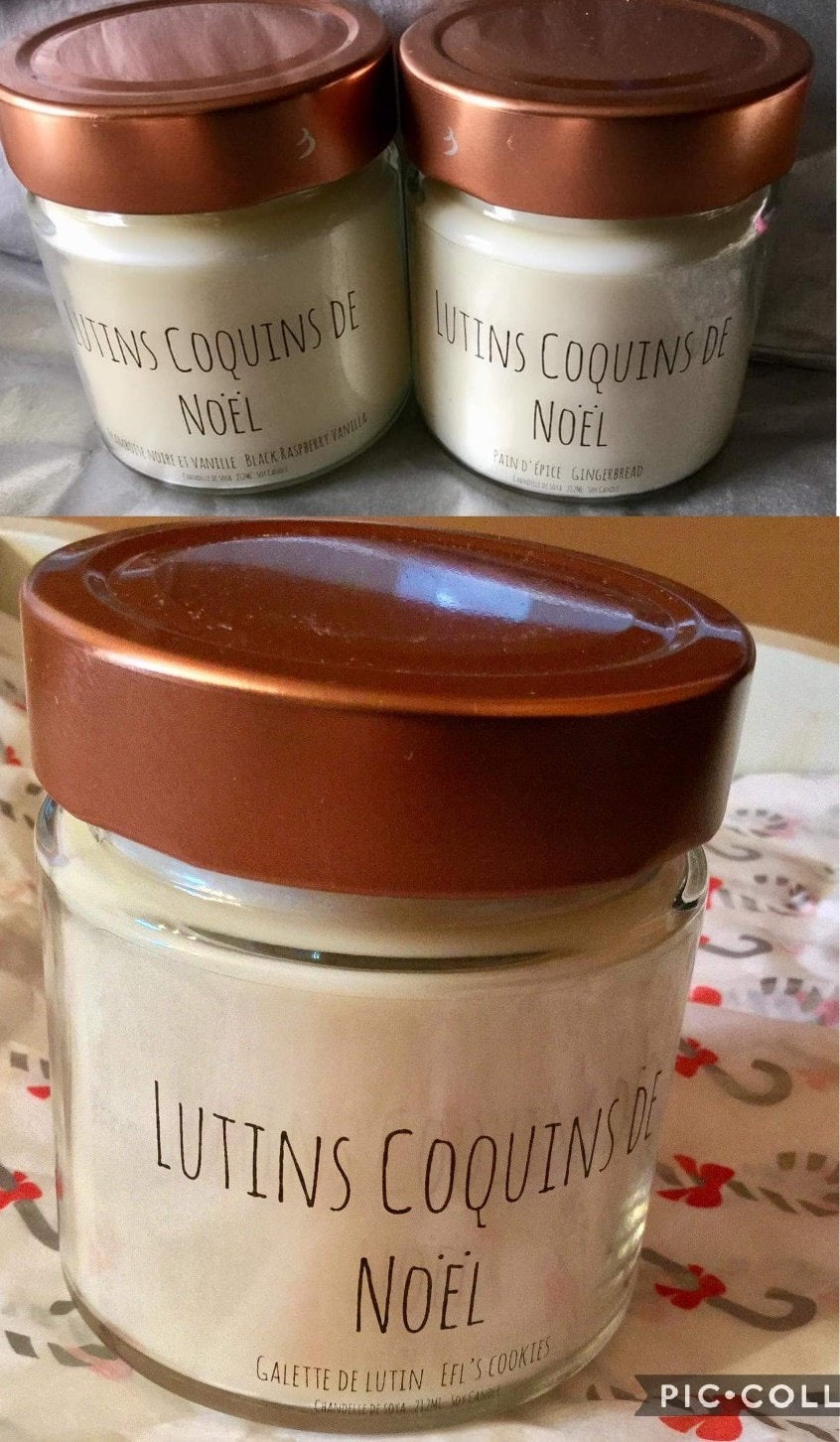 Bougie/Chandelle de soya fabriquée pour les Lutins Coquins de Noël