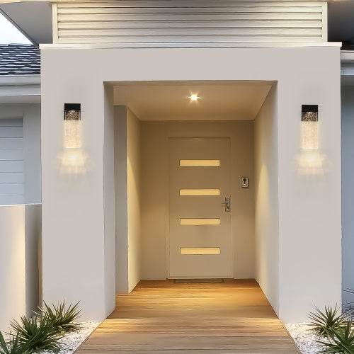 Outdoor Waterproof Transparent LED Crystal Wall Light Supports Many Types Of Bulb-2 Packs