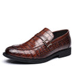 Men's Crocodile Pattern Business Dress Shoes – Height-Increasing PU Leather