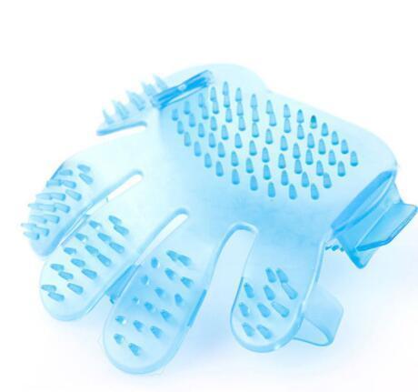 Silicone Pet Bath Grooming Glove – Dog & Cat Massage Brush (Pink & Blue)