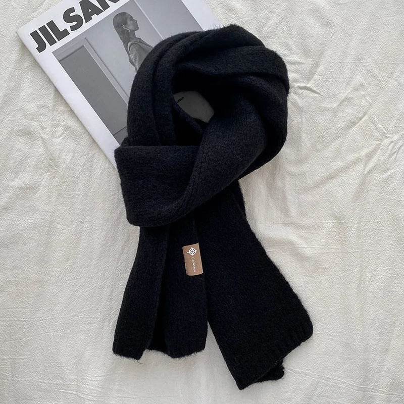 Women's Sweet Version Fleece Solid Scarf Autumn And Winter