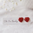 Glitter Heart Stud Earrings