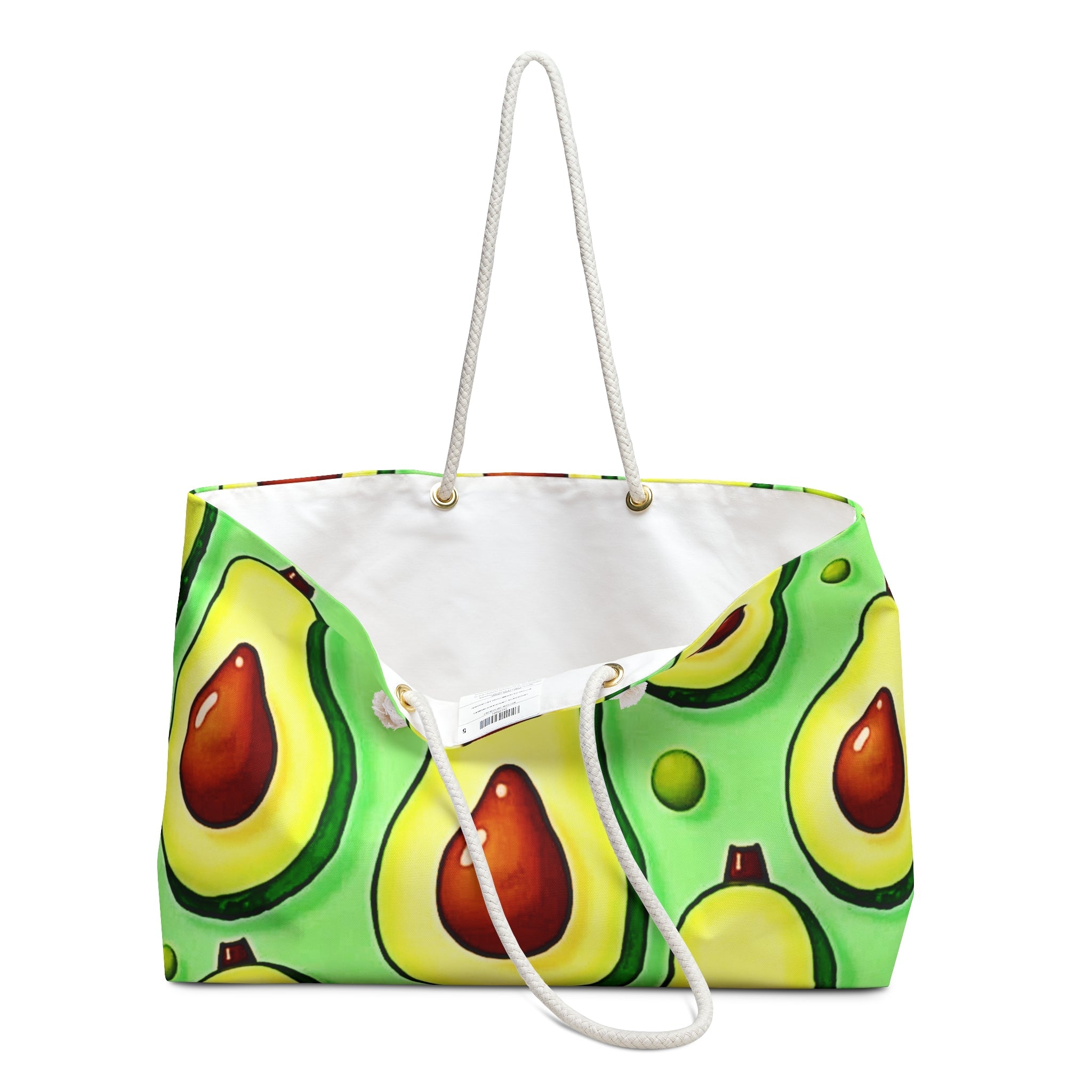 Avocado Print Weekender Bag — Cute Fruit Tote for Travel & Beach