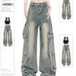 Retro Street style Oversized Baggy Cargo Jeans Pant Women