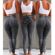 High Waist Fringed jeans Bootcut Pant for Women