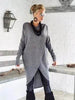 New Fashion Autumn Winter Front Split Sweater Tunic Top Women