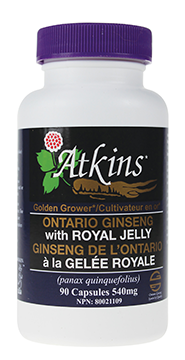 Atkins Ginseng - Ontario Ginseng with Royal Jelly (90caps)