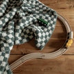 Baby's Breath & Forest Green Check Print Toddler Blanket