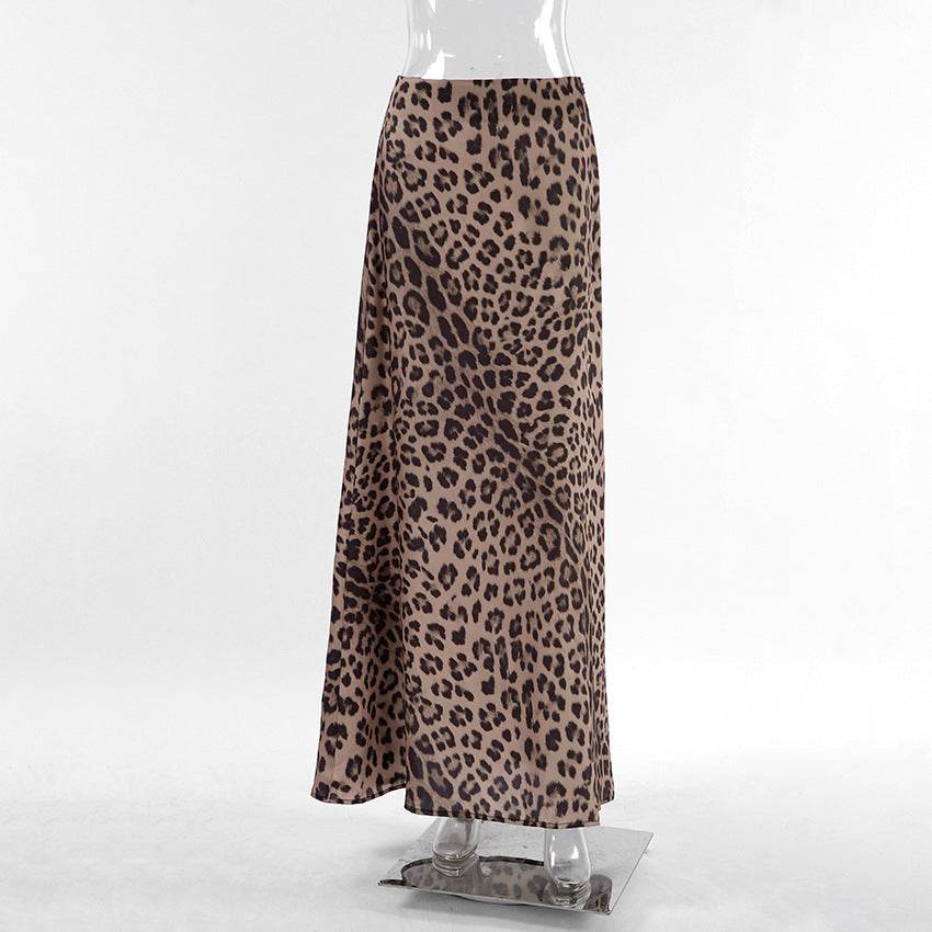 Leopard Long Skirt Fashion Mermaid Skirt Womens Clothing