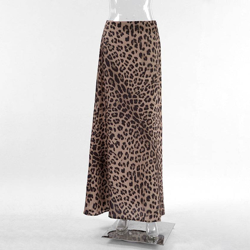 Leopard Long Skirt Fashion Mermaid Skirt Womens Clothing