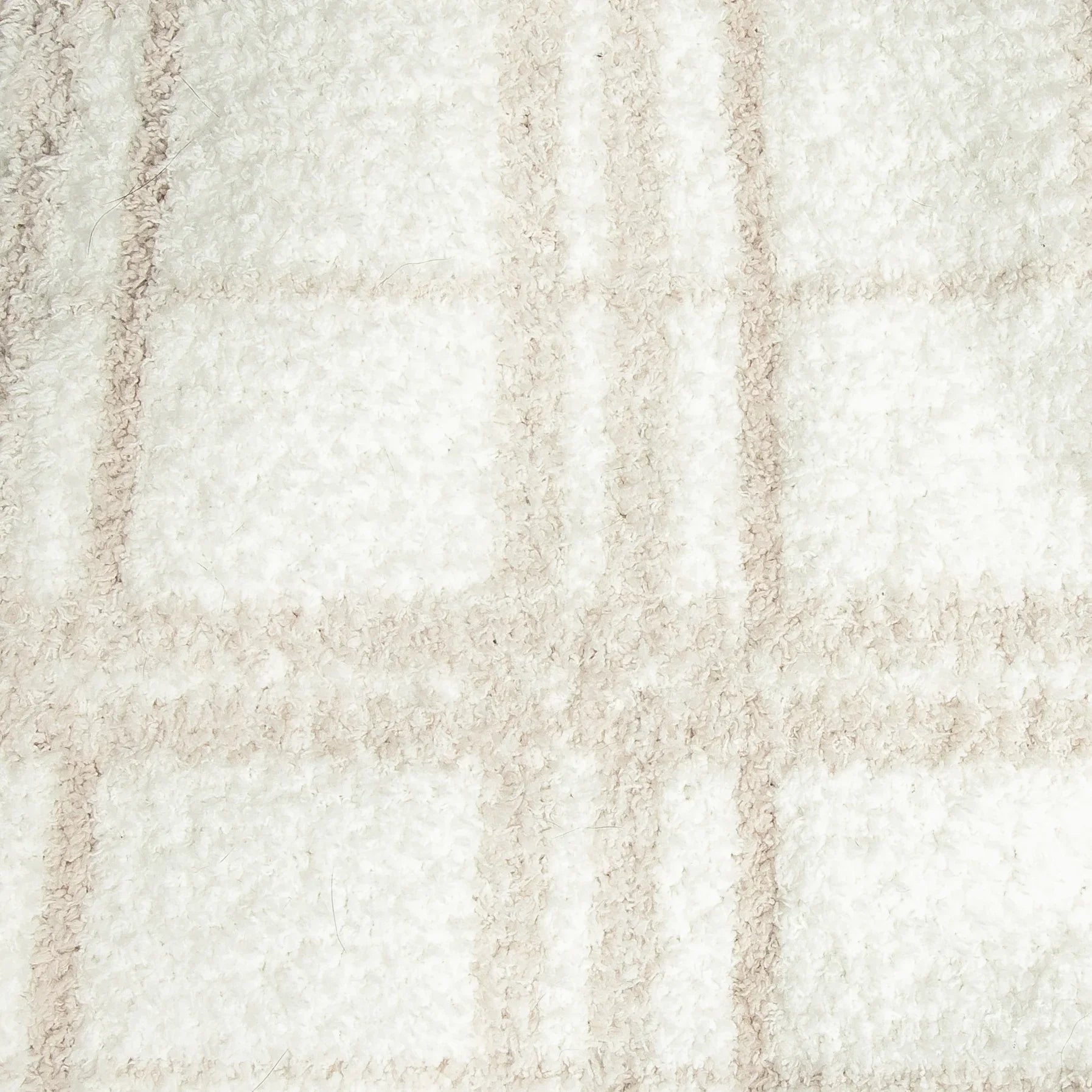 Blushing Beige & White Plaid Print Extended Throw